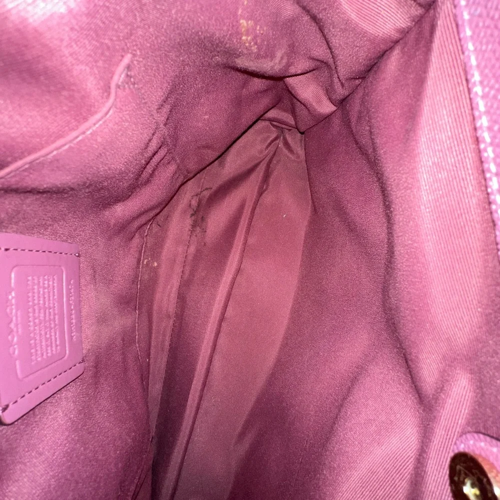 Coach Casey Pink Leather Tote with Gold Logo Hardware - Picture 7 of 11